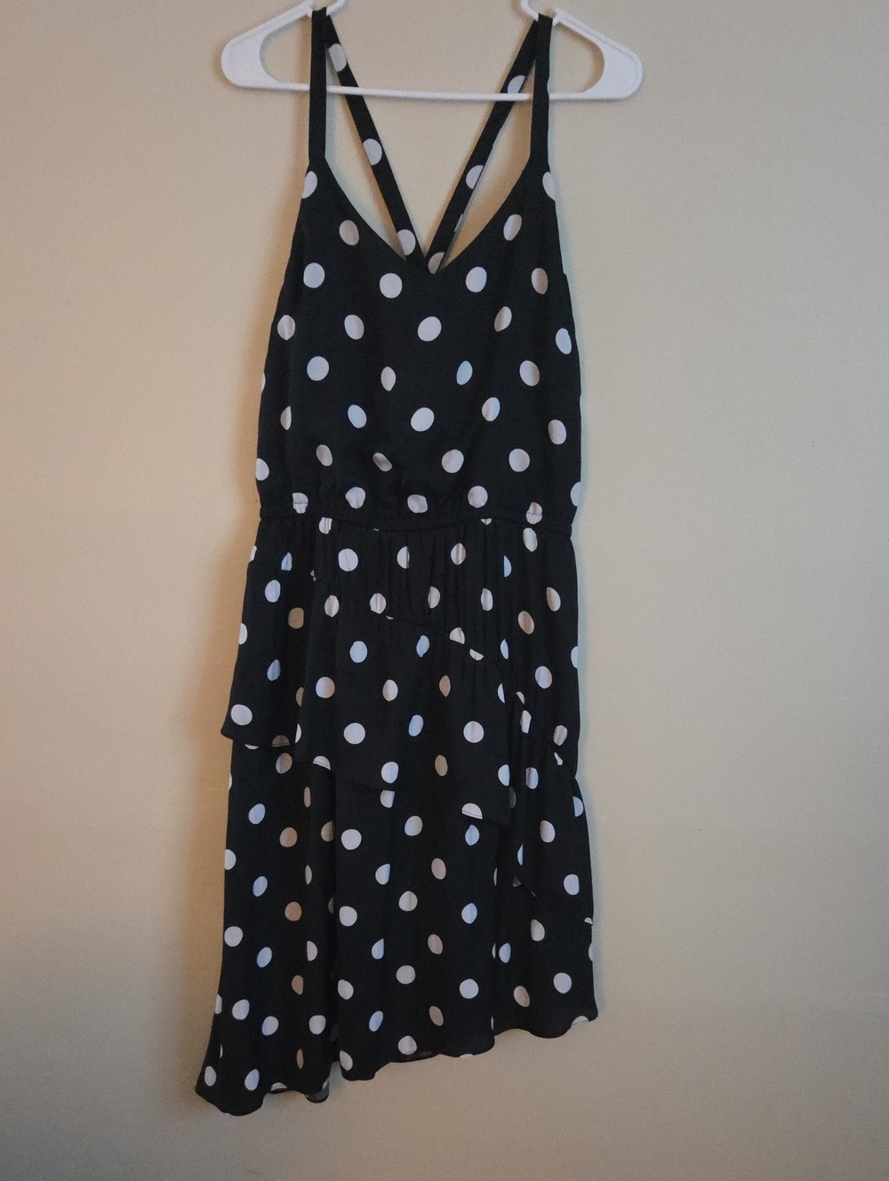 Black Polka Dot Tiered Dress